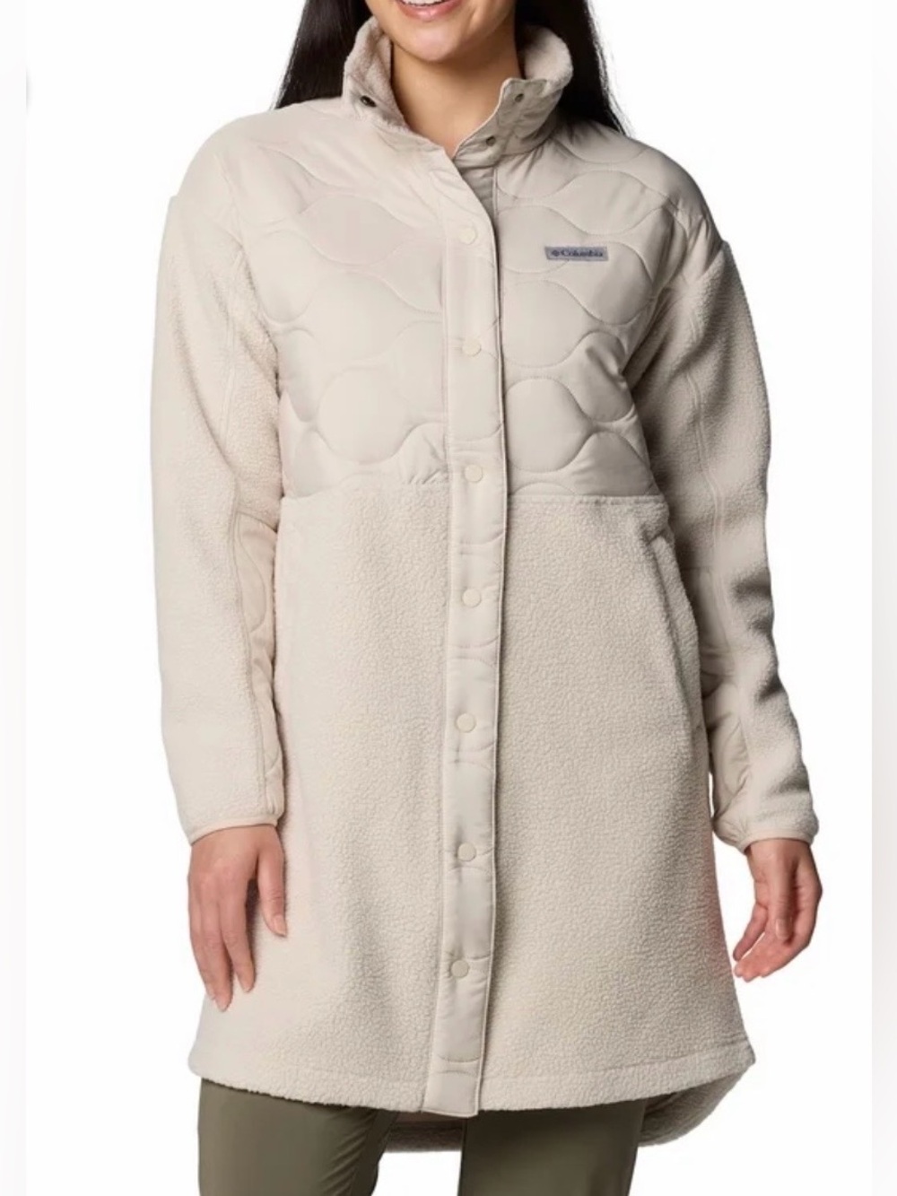 Columbia Women’s Cloud Point Long Fleece Jacket In Cream New With Tags Size Med